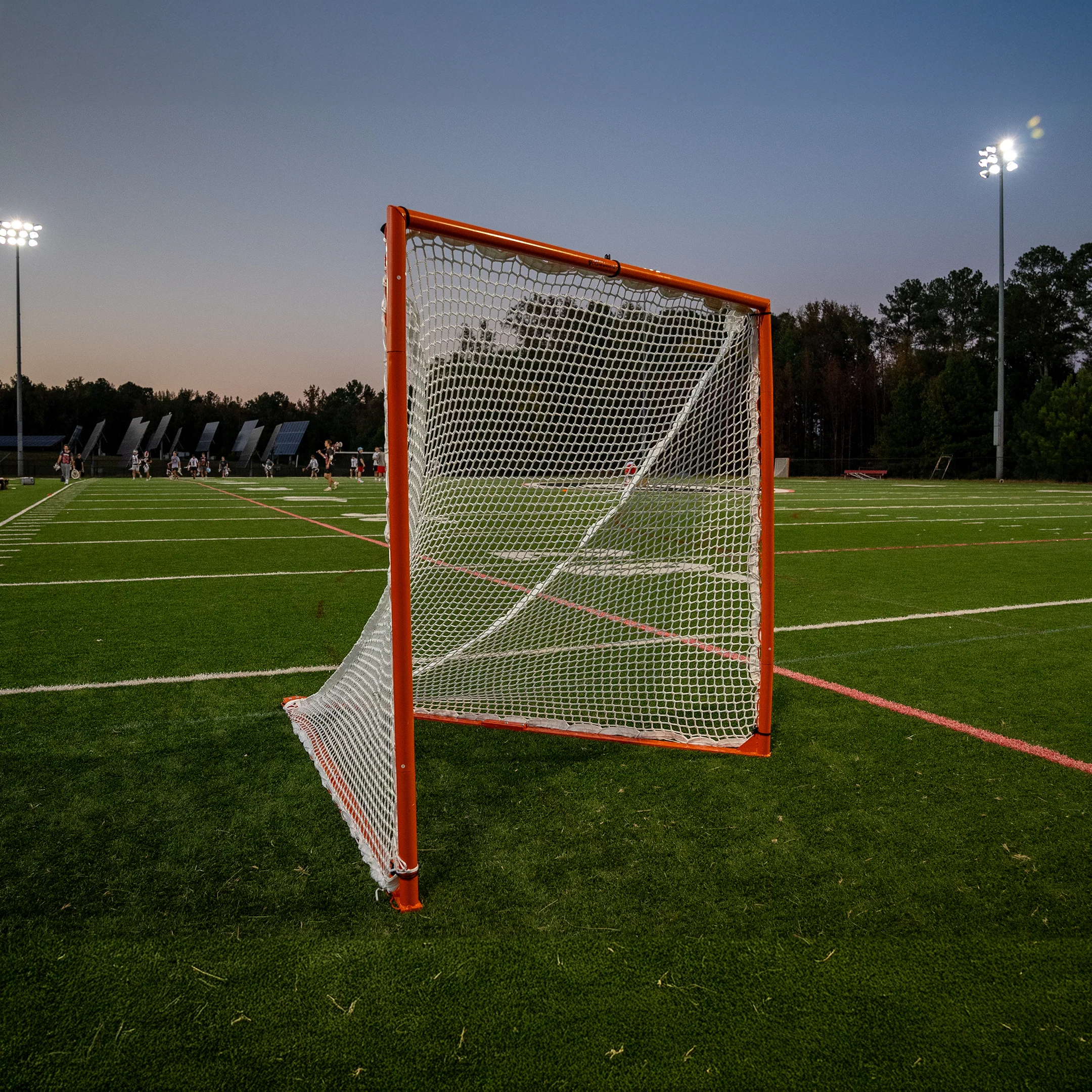 NEW! COMPACT College/High School Lacrosse Game Goal, 6'x6'x7', Flat Base With Lacing Rails, 118 lbs. Includes 6mm or 7mm White Net, By Crankshooter® - FREE SHIPPING - Image 3