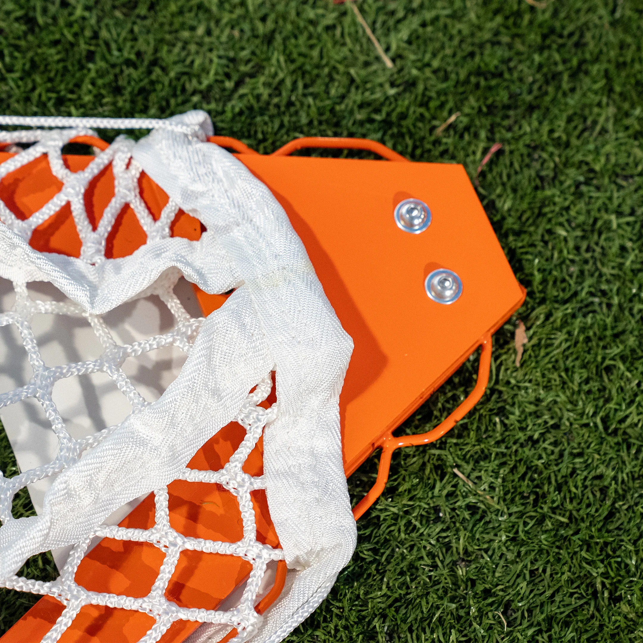 NEW! COMPACT College/High School Lacrosse Game Goal, 6'x6'x7', Flat Base With Lacing Rails, 118 lbs. Includes 6mm or 7mm White Net, By Crankshooter® - FREE SHIPPING - Image 4